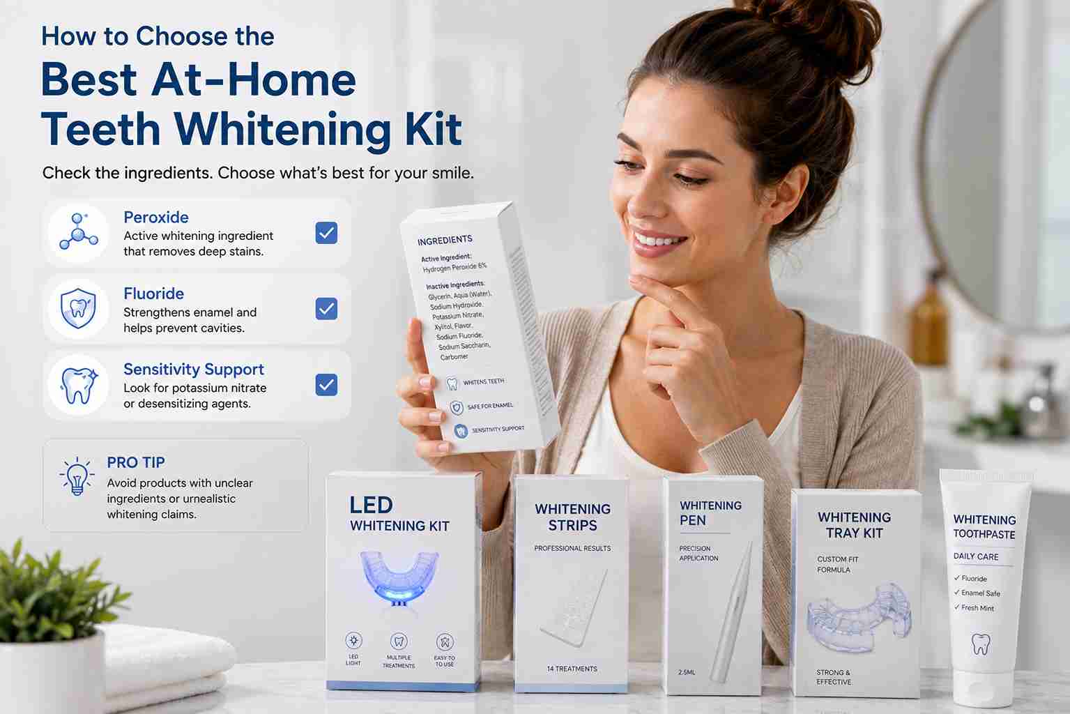 Choosing the best at home teeth whitening kit based on stain type and sensitivity