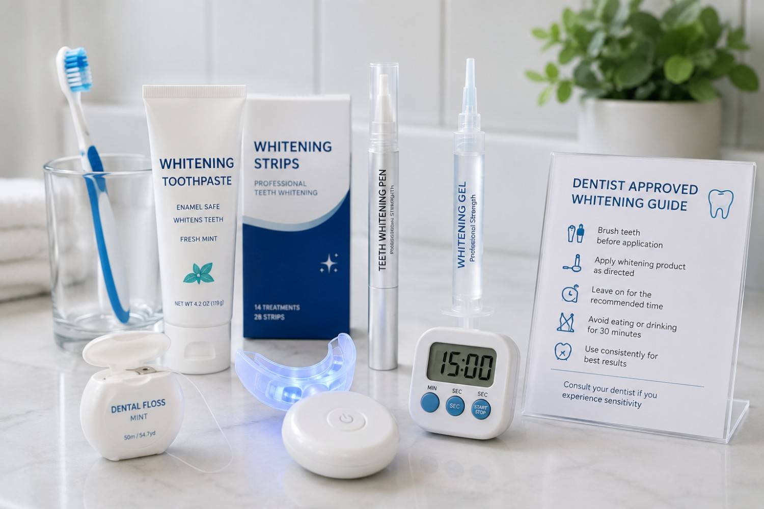 Safe ways to use at-home teeth whitening products.