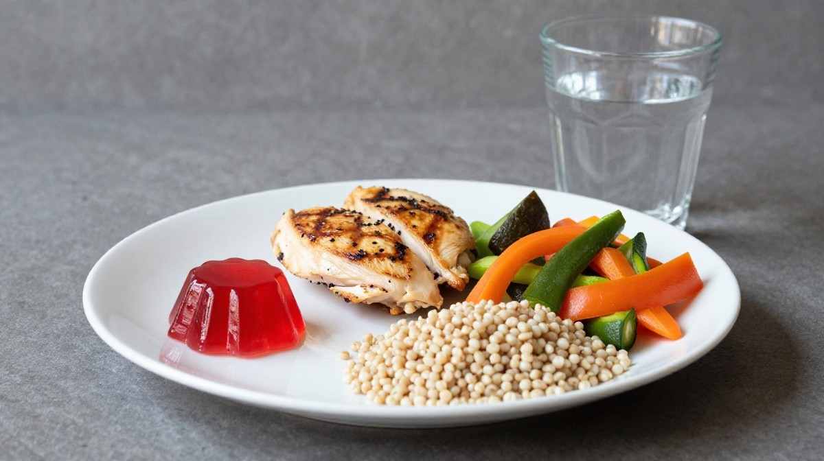 Low-calorie jello snack as part of a balanced diet