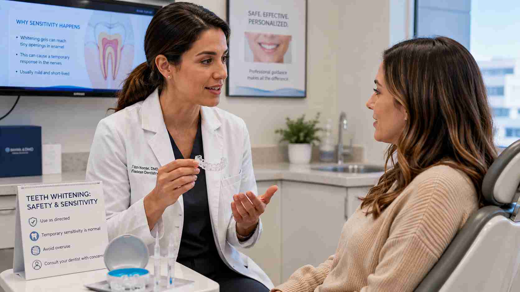 Teeth whitening safety and sensitivity considerations