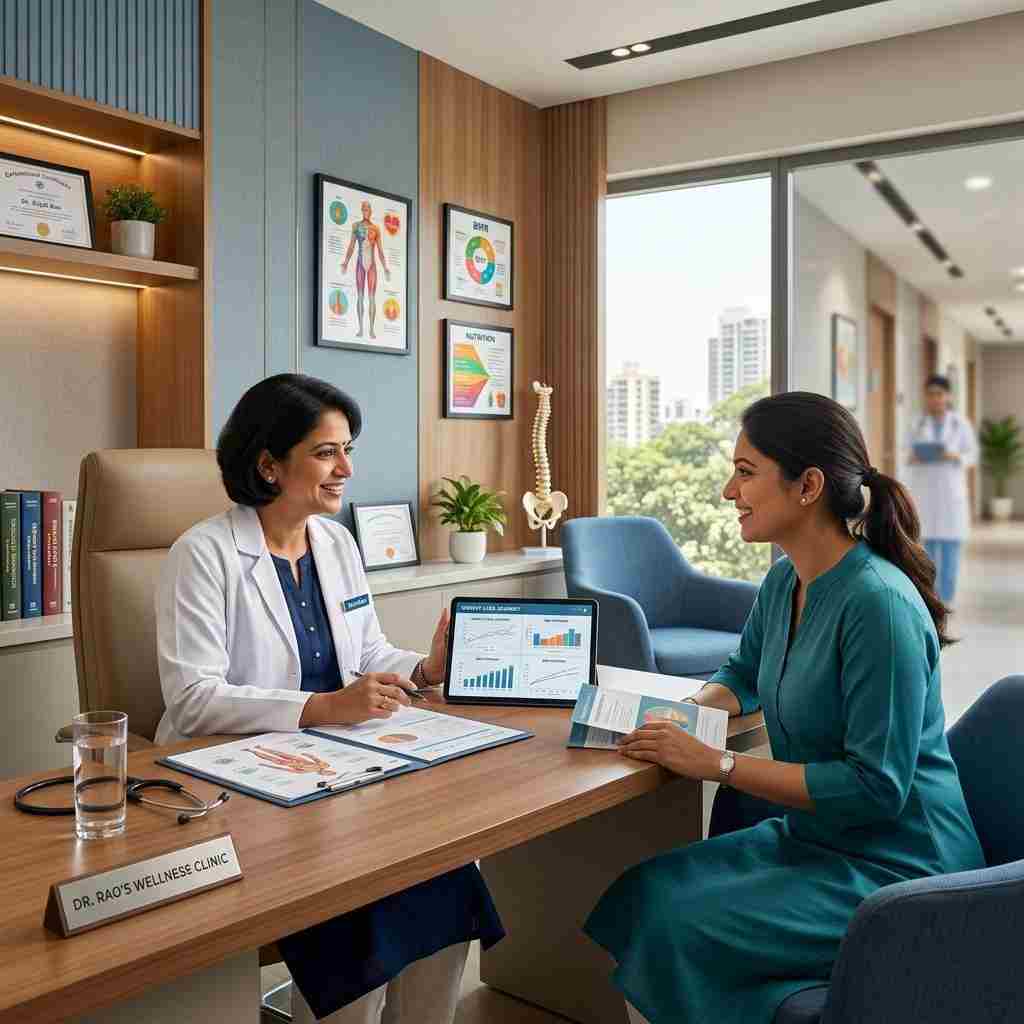 Doctor reviewing Ozempic weight loss progress with a patient