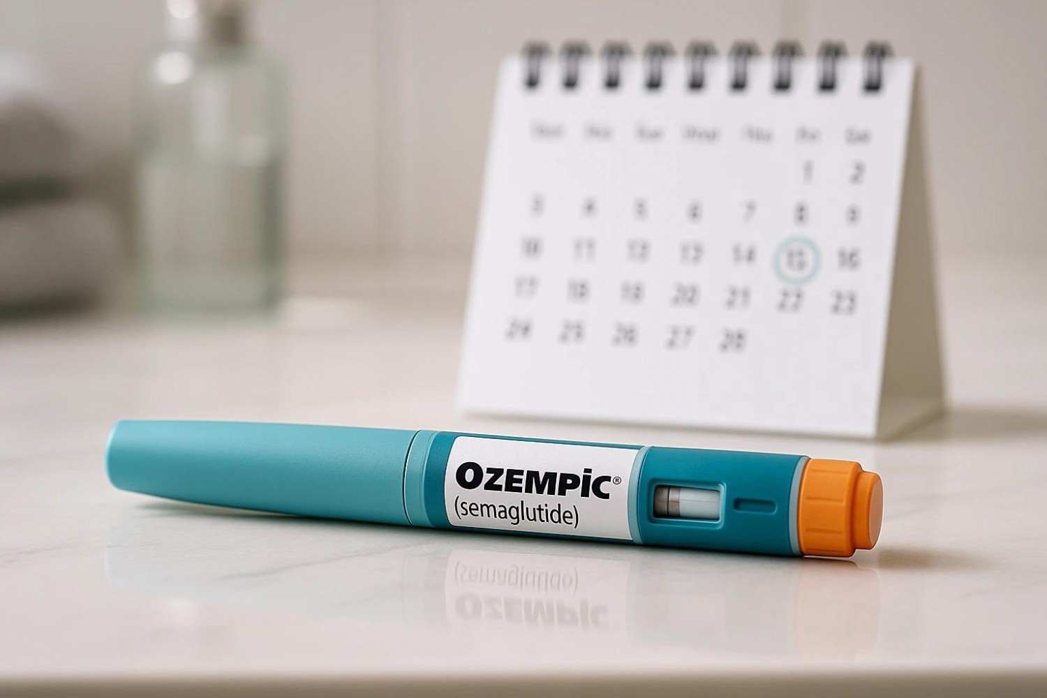Ozempic injection schedule with a six-week timeline illustration